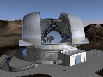 Visualisierung des European Extremely Large Telescope (E-ELT) (Credit: ESO)